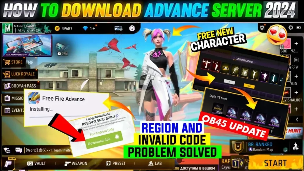 Free Fire OB48 Advance Server APK Download 2025
